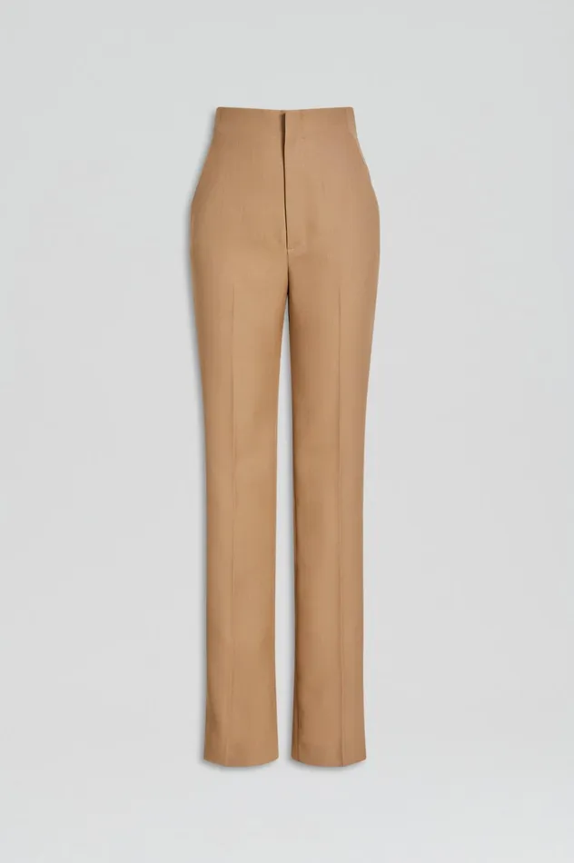 Trousers Women Scanlan Theodore WOOL BARATHEA SLIM TROUSER Camel Trousers Women Scanlan Theodore WOOL BARATHEA SLIM TROUSER Camel