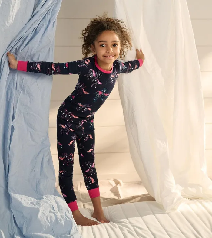 Unicorn Constellations Organic Cotton Raglan Kids Pajama Set Hatley
