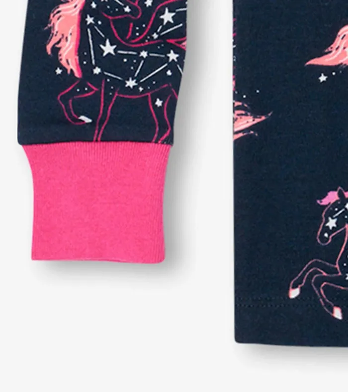 Unicorn Constellations Organic Cotton Raglan Kids Pajama Set Hatley