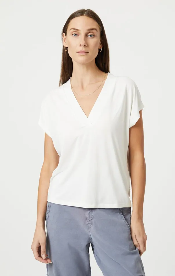 VNeck Shirt In Antique White Women Mavi Jeans Shirts