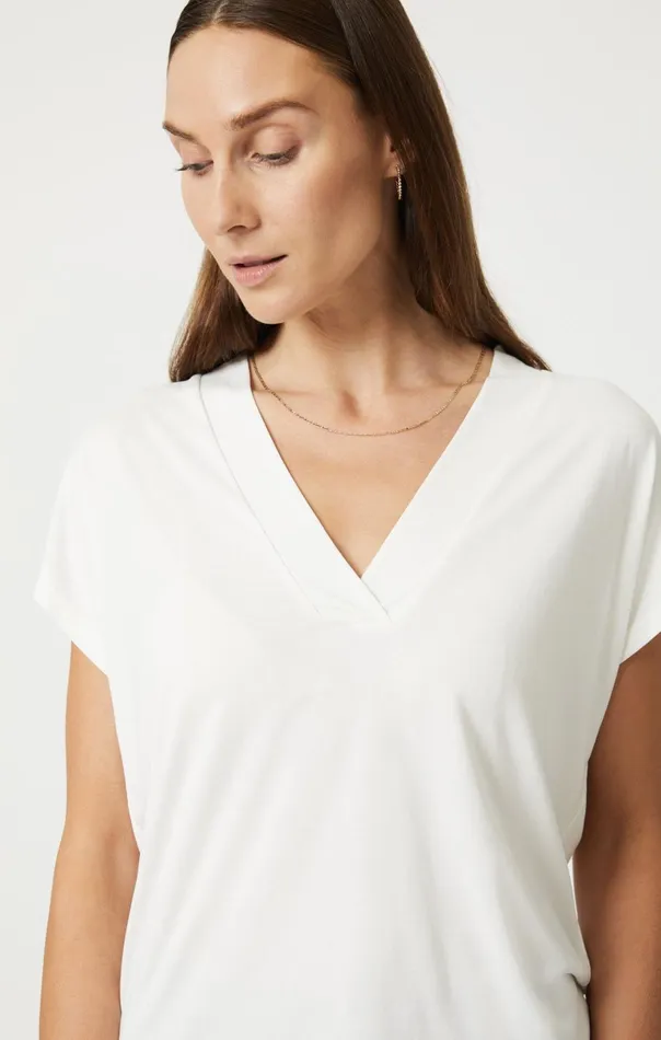 VNeck Shirt In Antique White Women Mavi Jeans Shirts VNeck Shirt In Antique White Women Mavi Jeans Shirts