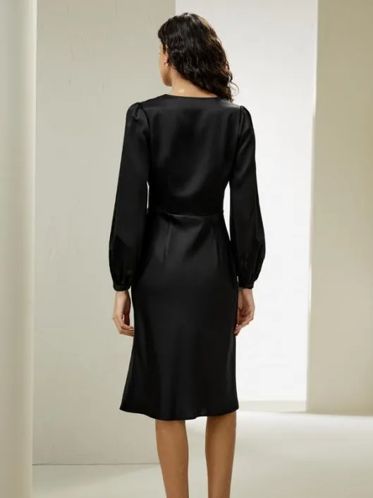 VNeck Silk Waisted Dress Women Jumpsuits Lilysilk Dresses