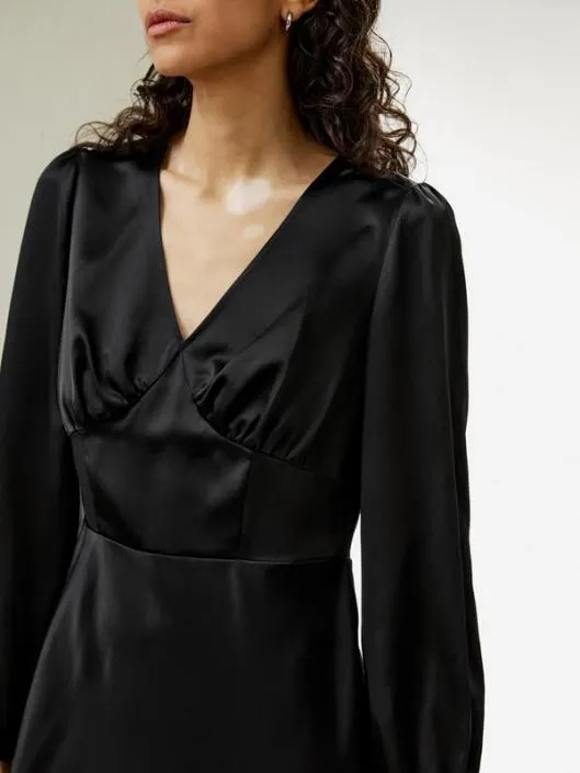 VNeck Silk Waisted Dress Women Jumpsuits Lilysilk Dresses