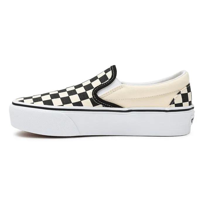 Vans Classics Women Checkerboard Classic SlipOn Platform Shoes Black White