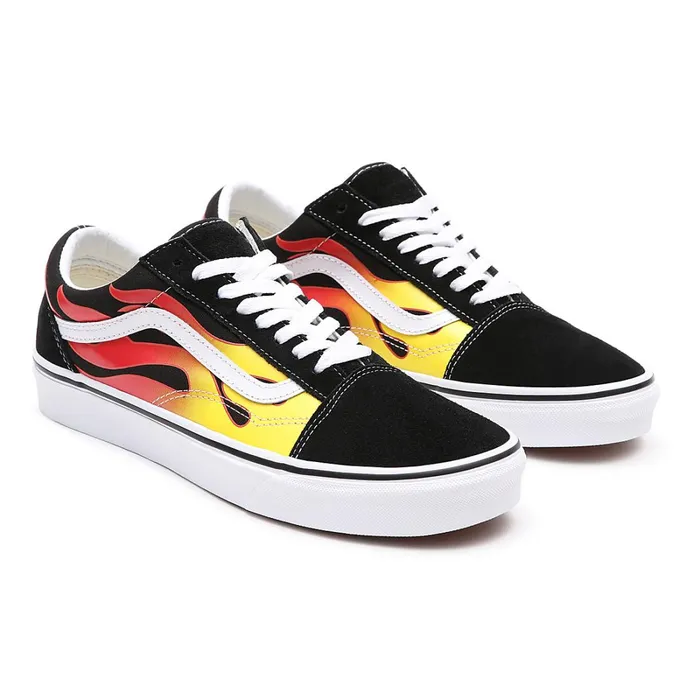 Vans Classics Women Flame Old Skool Shoes Black