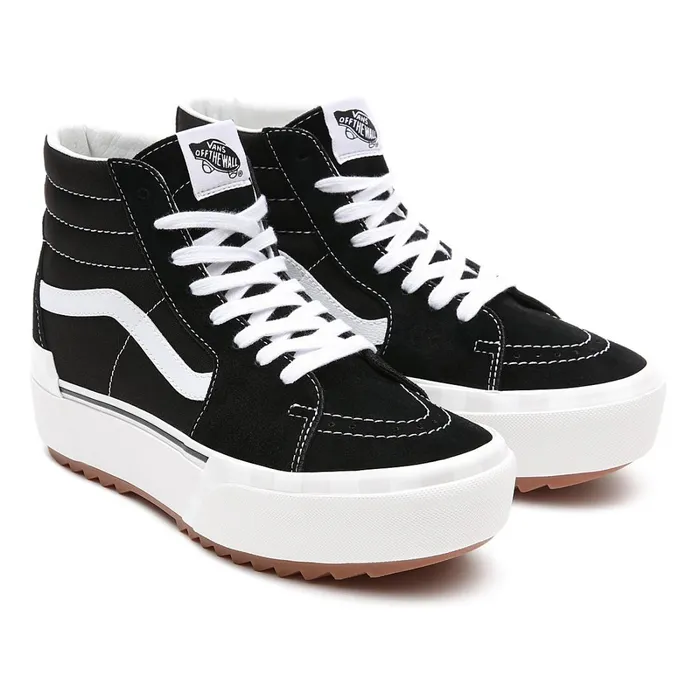 Vans Classics Women SuedeCanvas Sk8Hi Stacked Shoes Black