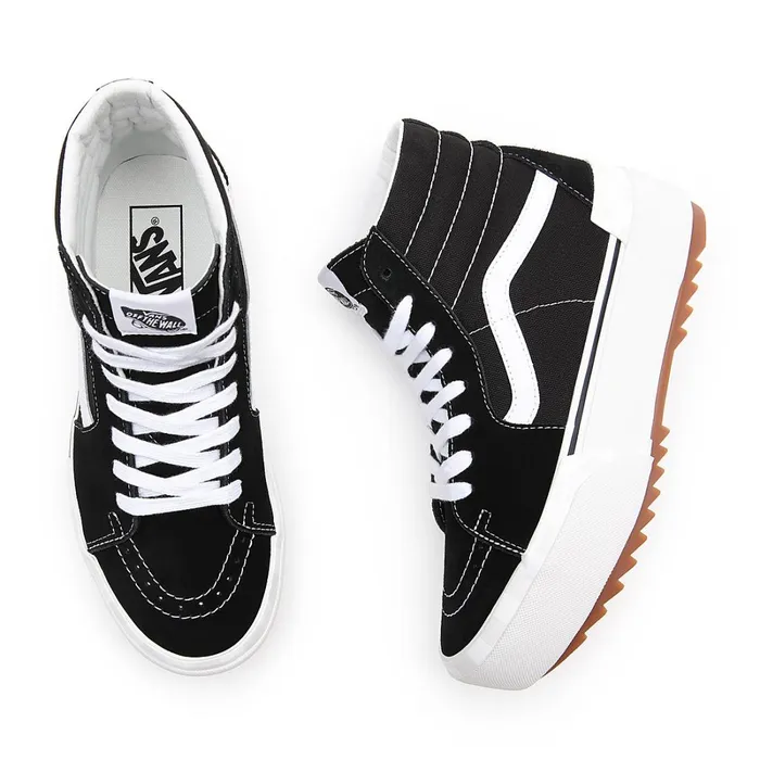 Vans Classics Women SuedeCanvas Sk8Hi Stacked Shoes Black