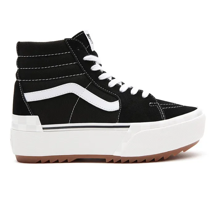 Vans Classics Women SuedeCanvas Sk8Hi Stacked Shoes Black