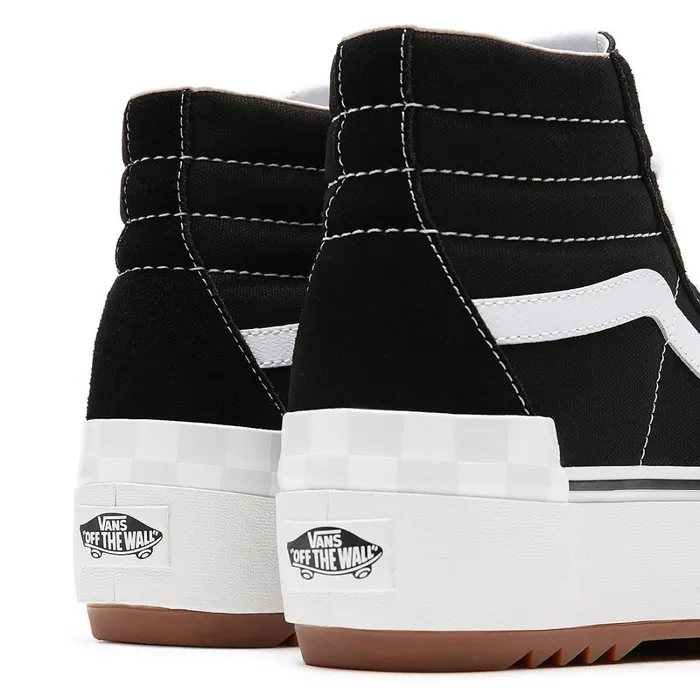 Vans Classics Women SuedeCanvas Sk8Hi Stacked Shoes Black