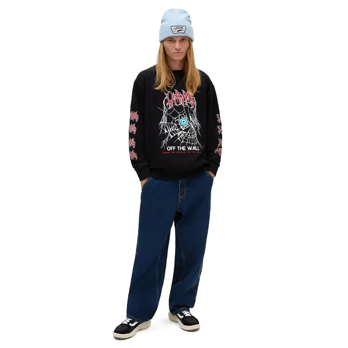 Vans Hoodies and Sweatshirts Men To The Grave Relaxed Crew Sweatshirt Black