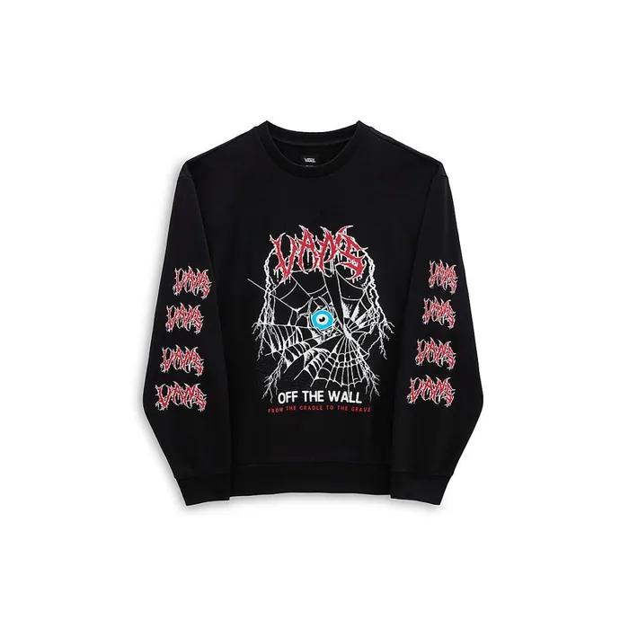 Vans Hoodies and Sweatshirts Men To The Grave Relaxed Crew Sweatshirt Black