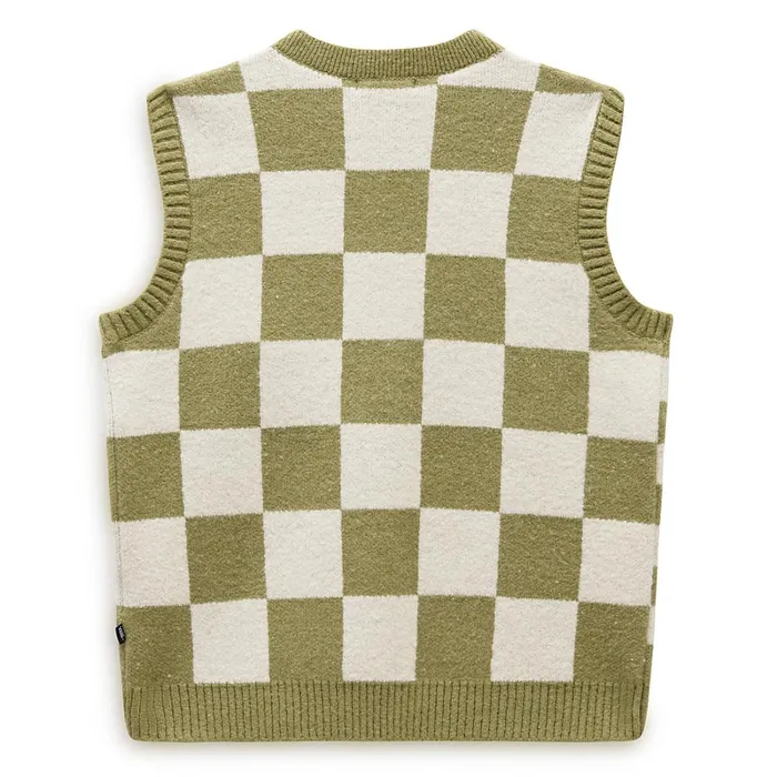 Vans Hoodies and Sweatshirts Women Courtyard Checker Sweater Vest Green