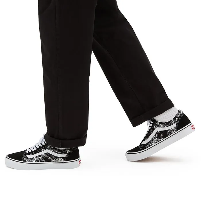 Vans Lowtop Shoes Men Flames Old Skool Shoes Black