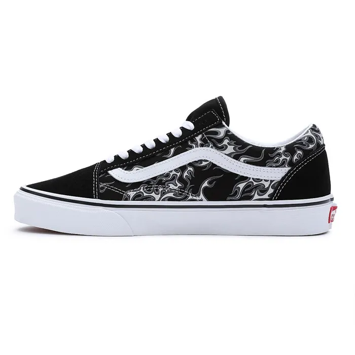 Vans Lowtop Shoes Men Flames Old Skool Shoes Black