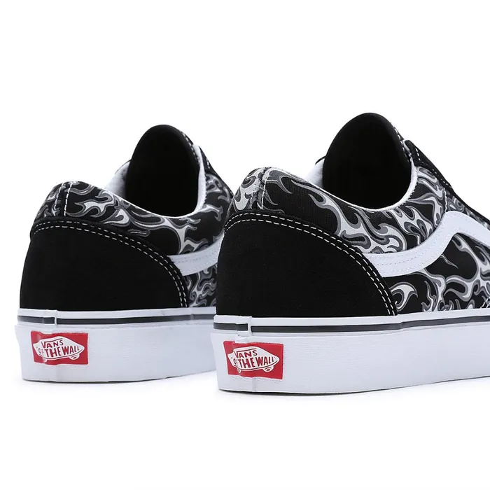 Vans Lowtop Shoes Men Flames Old Skool Shoes Black