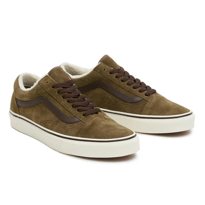 Vans Lowtop Shoes Women Old Skool Sherpa Shoes Brown