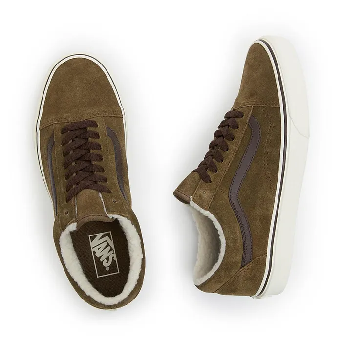 Vans Lowtop Shoes Women Old Skool Sherpa Shoes Brown