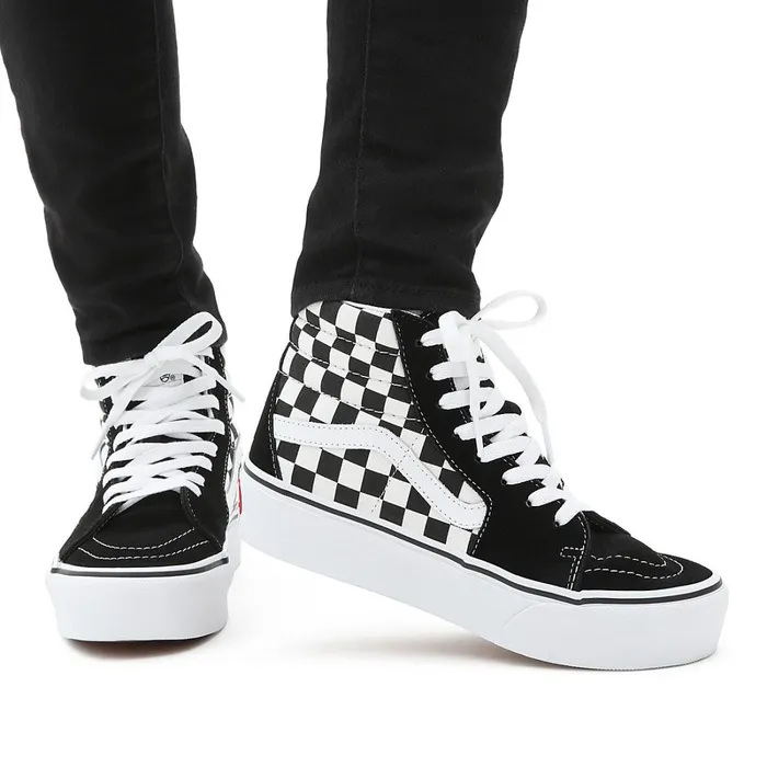 Vans Platform Shoes Women Sk8Hi Platform 20 Shoes Black White