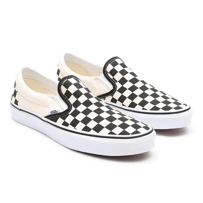 Vans Slipon Shoes Men Checkerboard Classic SlipOn Shoes Black White