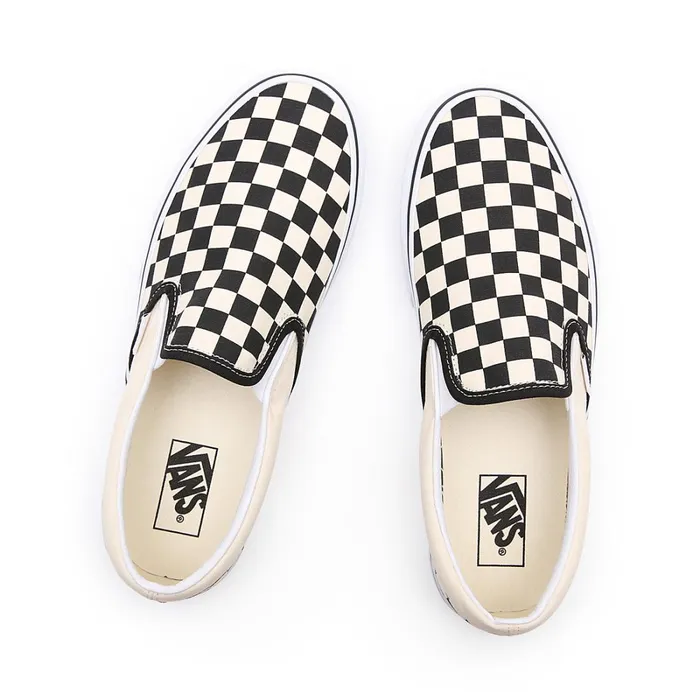 Vans Slipon Shoes Men Checkerboard Classic SlipOn Shoes Black White