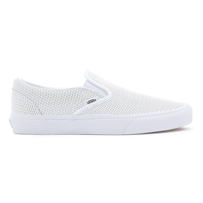 Vans Slipon Shoes Men Perf Leather Classic SlipOn Shoes White