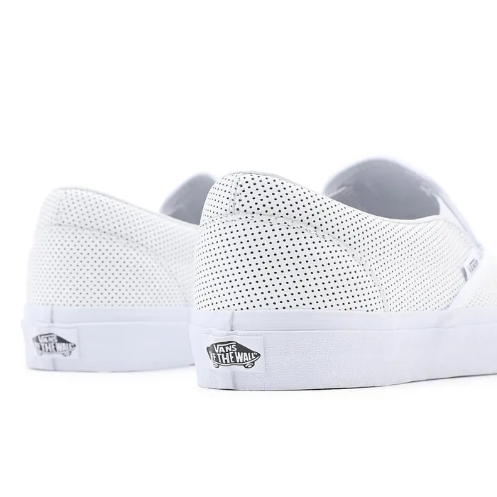 Vans Slipon Shoes Men Perf Leather Classic SlipOn Shoes White