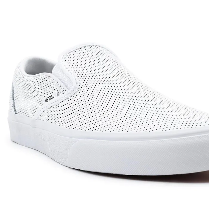 Vans Slipon Shoes Men Perf Leather Classic SlipOn Shoes White