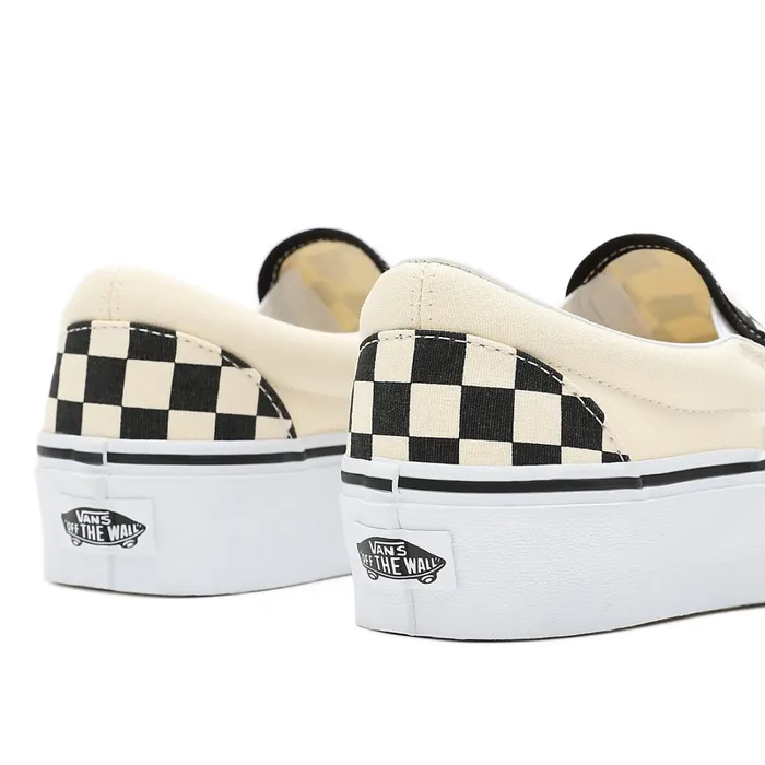 Vans Slipon Shoes Women Checkerboard Classic SlipOn Platform Shoes Black White