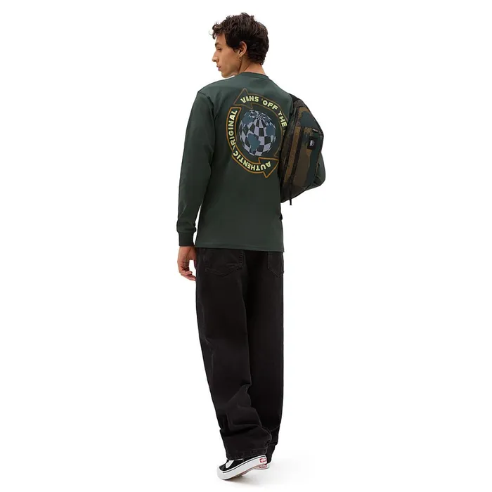 Vans Tshirts and Tanks Men Globe Circle Long Sleeve TShirt Green