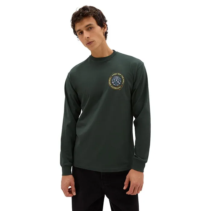 Vans Tshirts and Tanks Men Globe Circle Long Sleeve TShirt Green