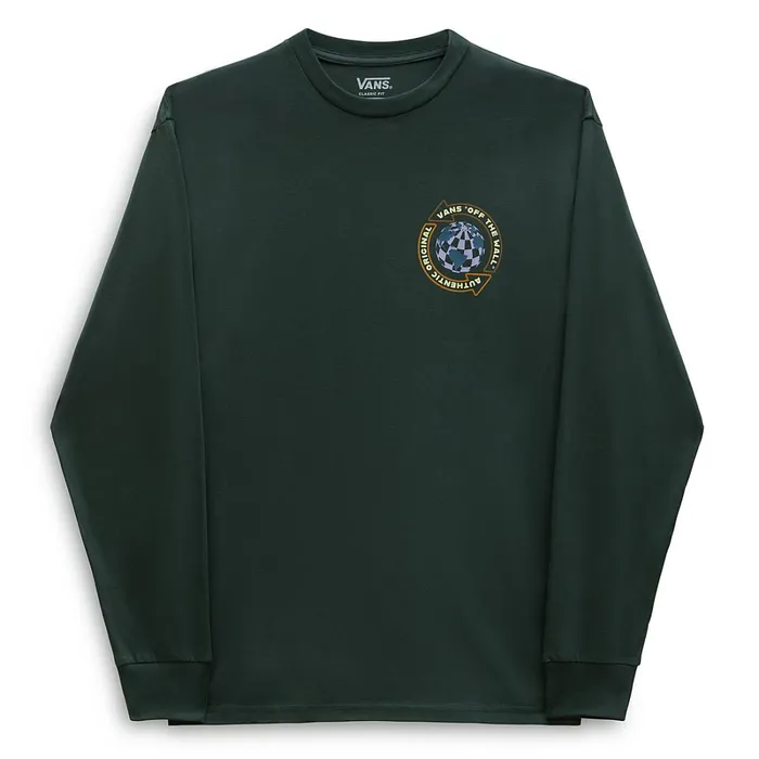 Vans Tshirts and Tanks Men Globe Circle Long Sleeve TShirt Green