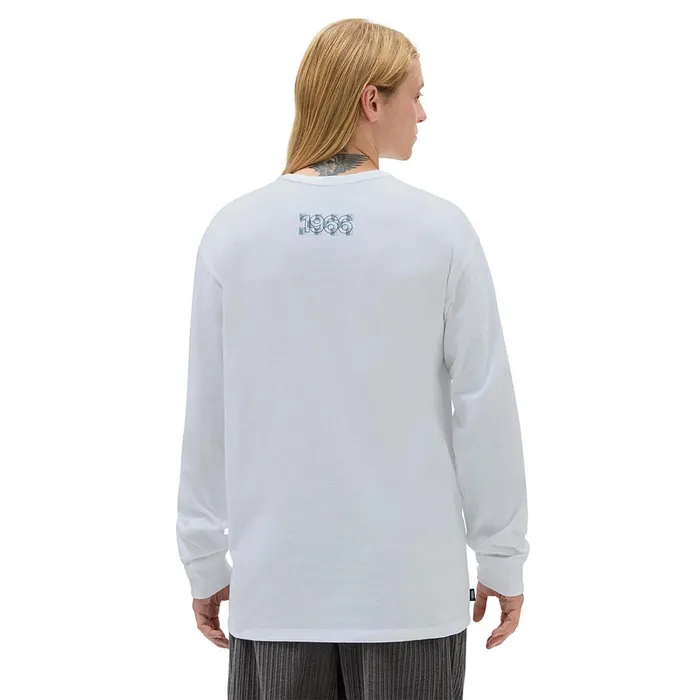 Vans Tshirts and Tanks Men Off The Wall Checker Long Sleeve TShirt White