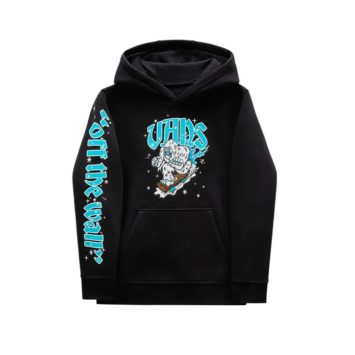 Vans View All Kids Little Holiday Boarding Yeti Pullover Hoodie 28 Years Black