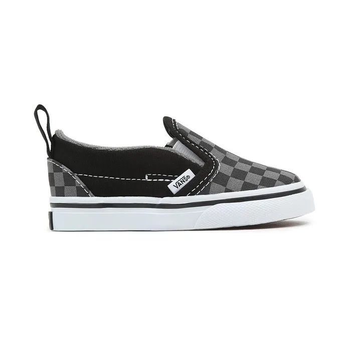 Vans View All Kids Toddler Checkerboard SlipOn Hook And Loop Shoes 14 Years Black Grey