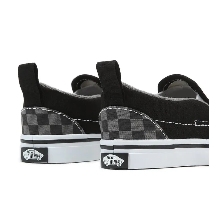 Vans View All Kids Toddler Checkerboard SlipOn Hook And Loop Shoes 14 Years Black Grey