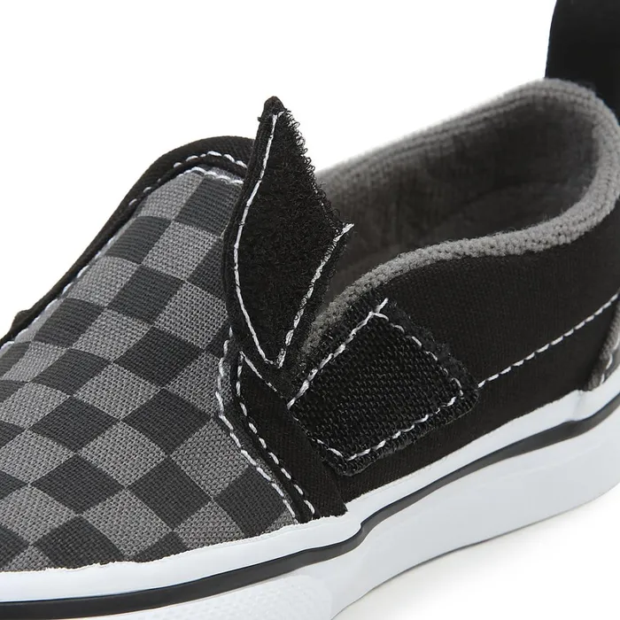 Vans View All Kids Toddler Checkerboard SlipOn Hook And Loop Shoes 14 Years Black Grey