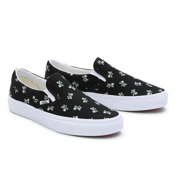 Vans View All Men Floral Classic SlipOn Shoes Black