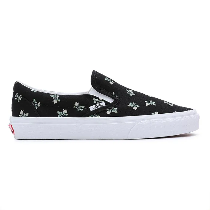 Vans View All Men Floral Classic SlipOn Shoes Black