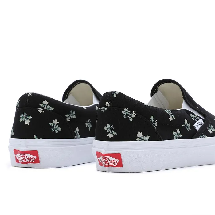 Vans View All Men Floral Classic SlipOn Shoes Black
