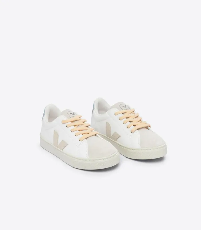 VEJA Esplar Kids ESPLAR LACES CHROMEFREE LEATHER WHITE SABLE STEEL