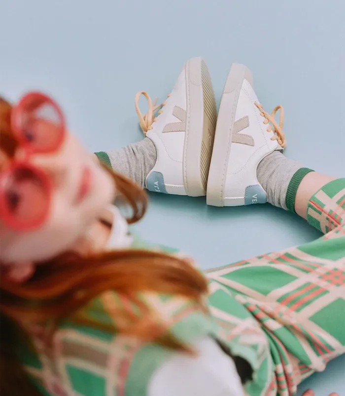 VEJA Esplar Kids ESPLAR LACES CHROMEFREE LEATHER WHITE SABLE STEEL