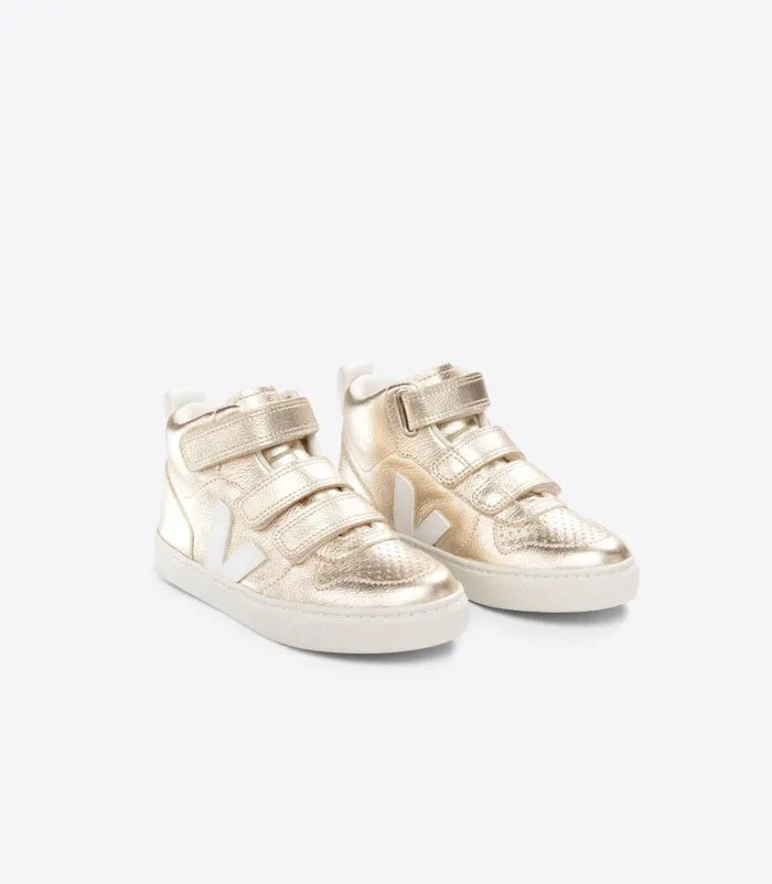 VEJA V10 Mid Kids V10 MID CHROMEFREE LEATHER PLATINE WHITE VEJA V10 Mid Kids V10 MID CHROMEFREE LEATHER PLATINE WHITE