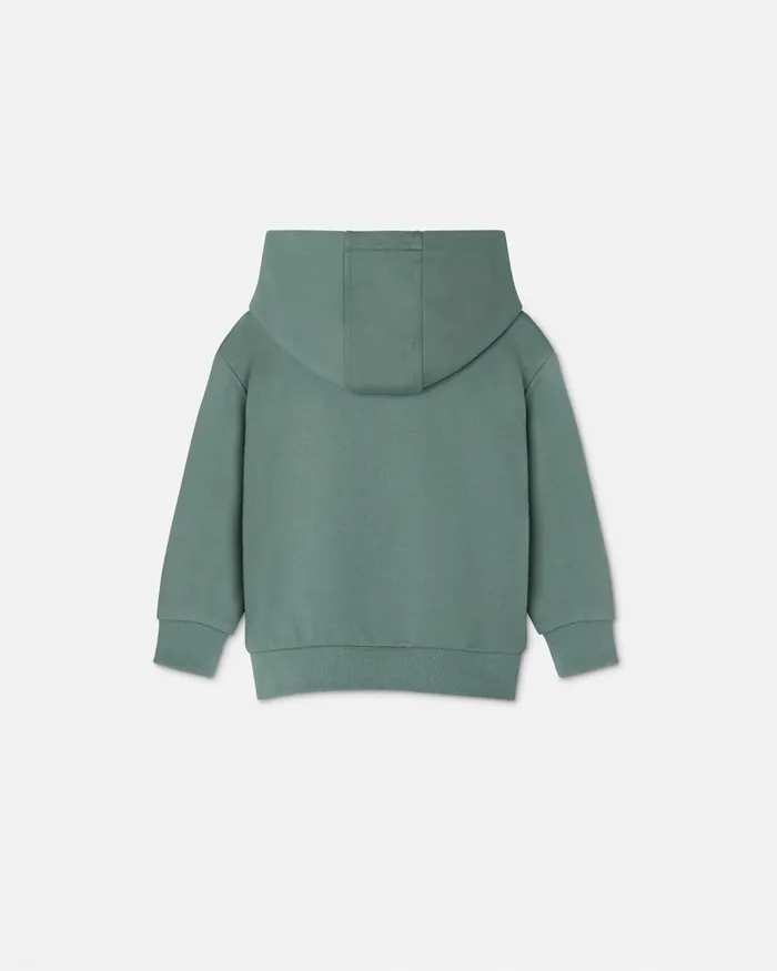 Versace 1978 ReEdition Logo Hoodie Green Kids Knitwear and Sweatshirts