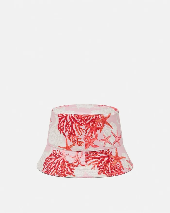 Versace Barocco Sea Bucket Hat Pinkprint WomenMen Hats and Caps