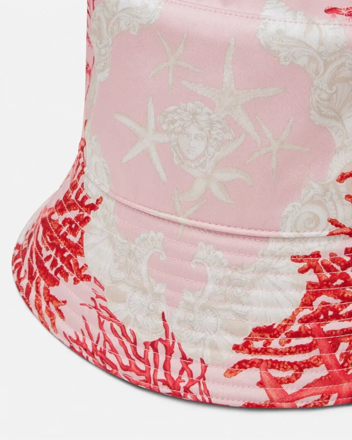 Versace Barocco Sea Bucket Hat Pinkprint WomenMen Hats and Caps