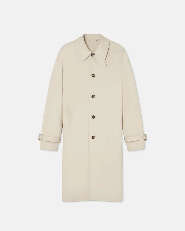 Versace Barocco Sea Gabardine Trench Coat Blueprint Men Jackets and Coats