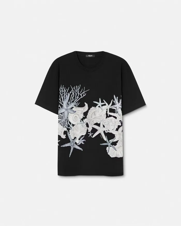 Versace Barocco Sea Graphic TShirt Blackprint Men TShirts and Polos
