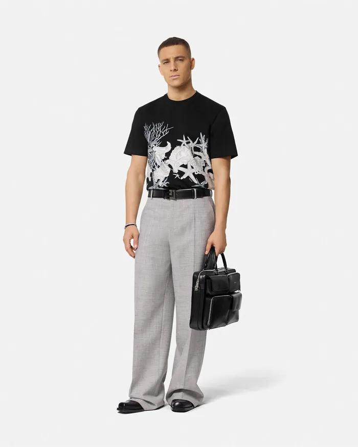 Versace Barocco Sea Graphic TShirt Blackprint Men TShirts and Polos