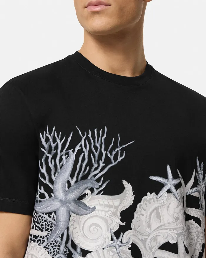 Versace Barocco Sea Graphic TShirt Blackprint Men TShirts and Polos