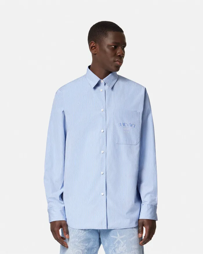 Versace Barocco Sea Reversible Shirt Blueprint Men Shirts